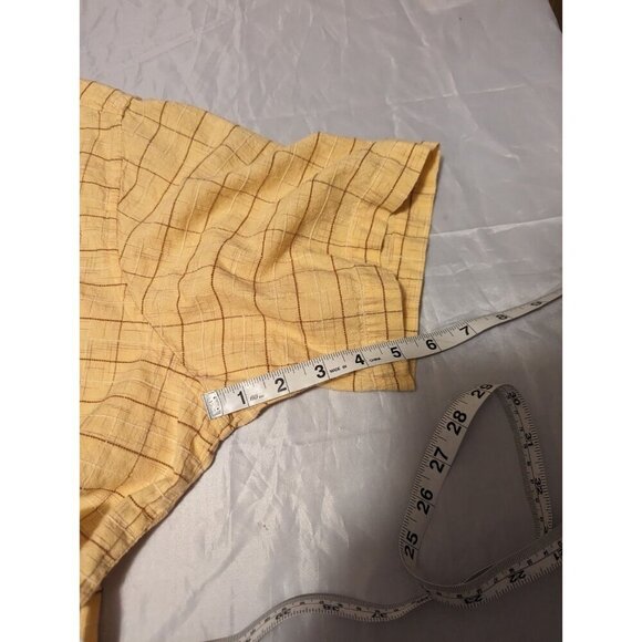 Woolrich Men’s Plaid Short Sleeve Button Down Shirt Size XXL Yellow 100% Cotton - Picture 13 of 16